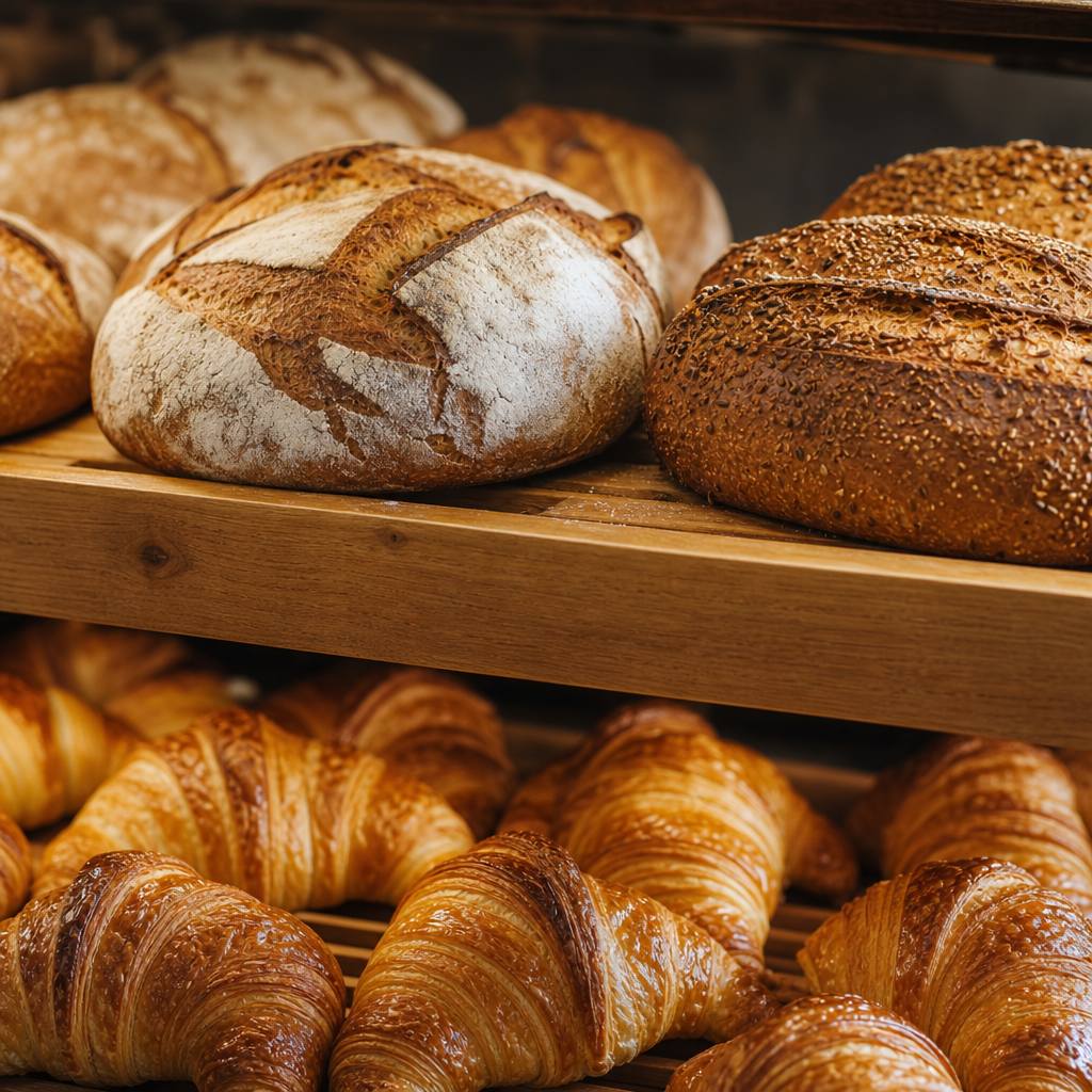 Flour-dusted artisan loaves